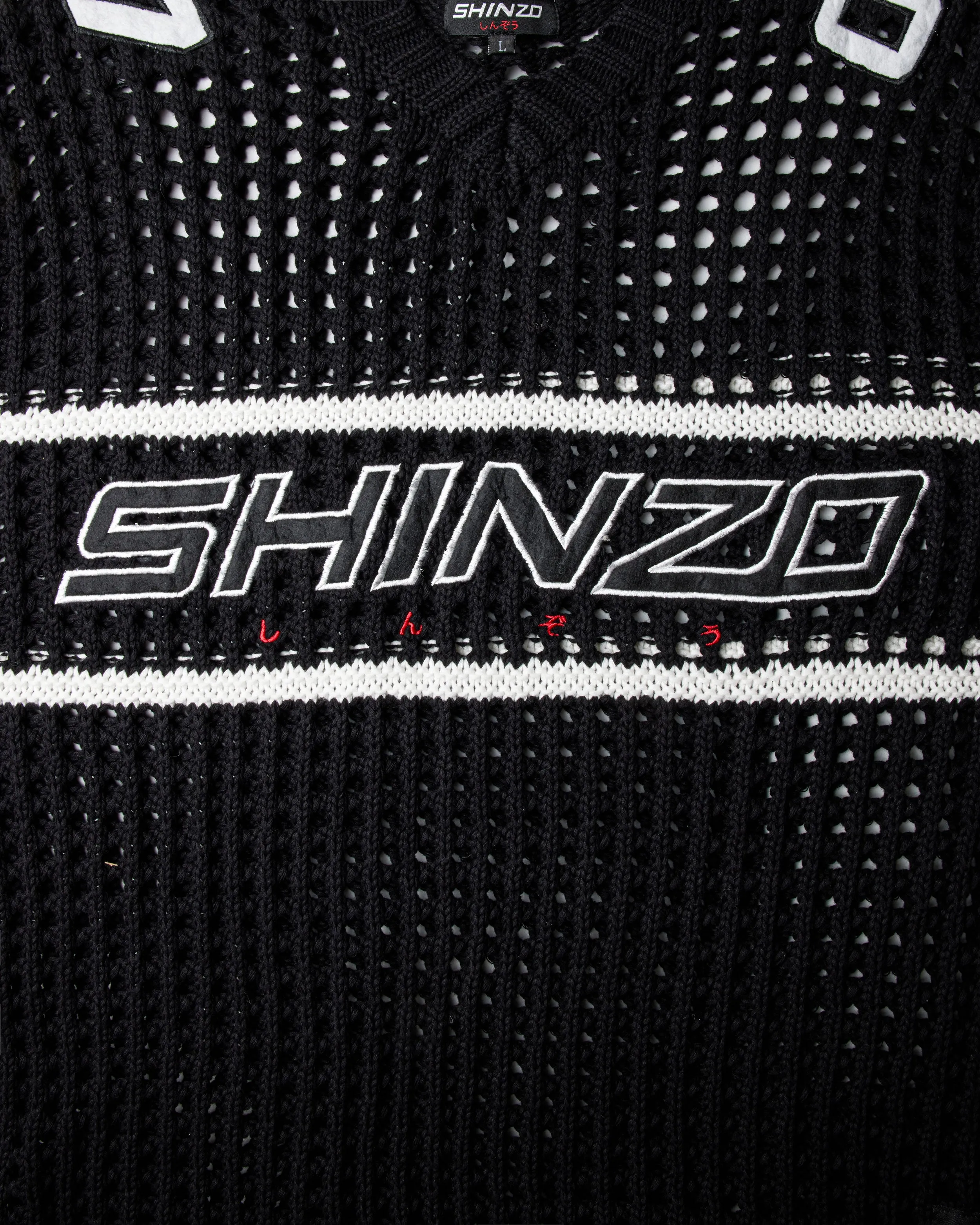 Futtobōru Crochet Knit Jersey Black