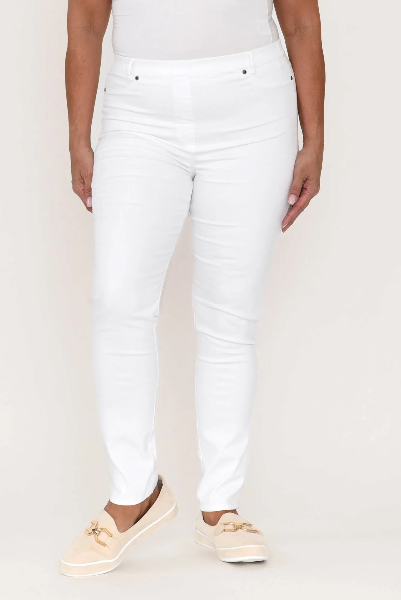 Reed White Stretch Cotton Pants