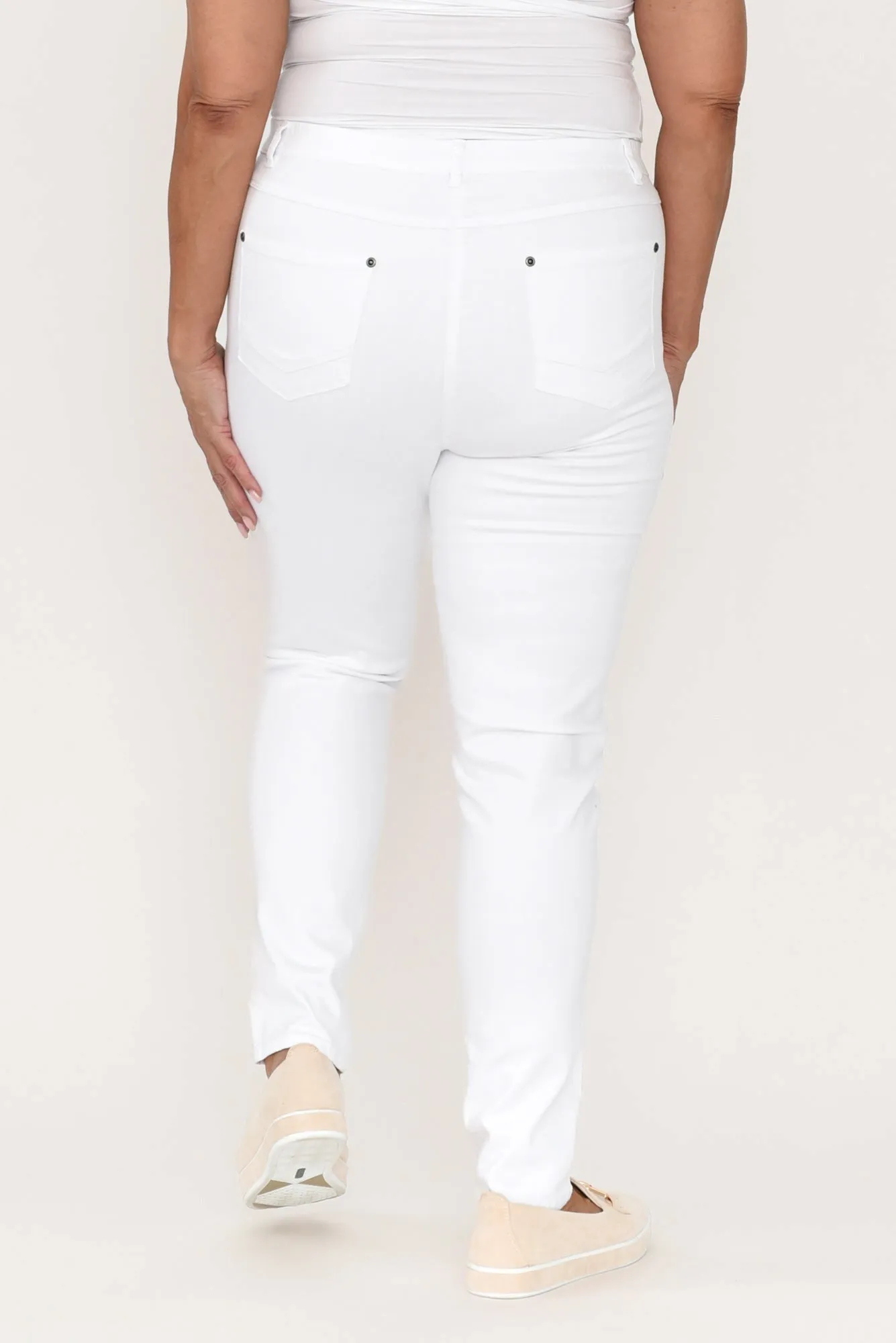 Reed White Stretch Cotton Pants